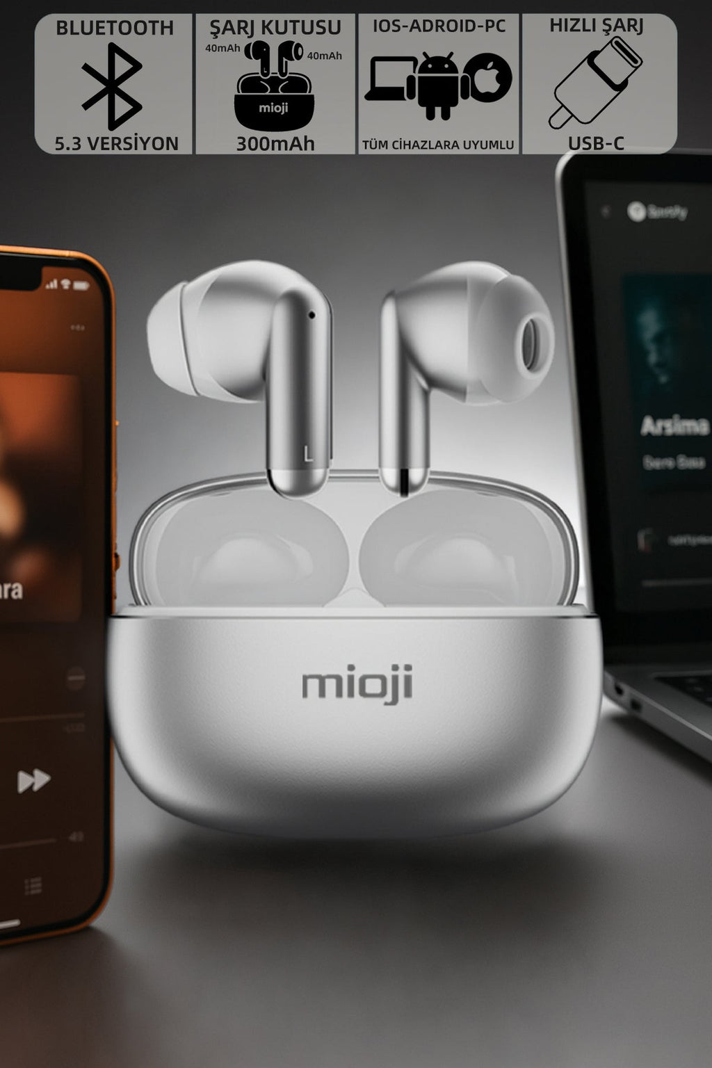 Airbuds 3 Bluetooth Kulaklık Gri