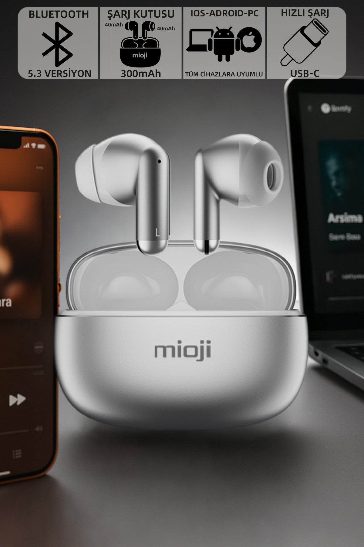 Airbuds 3 Bluetooth Kulaklık Gri