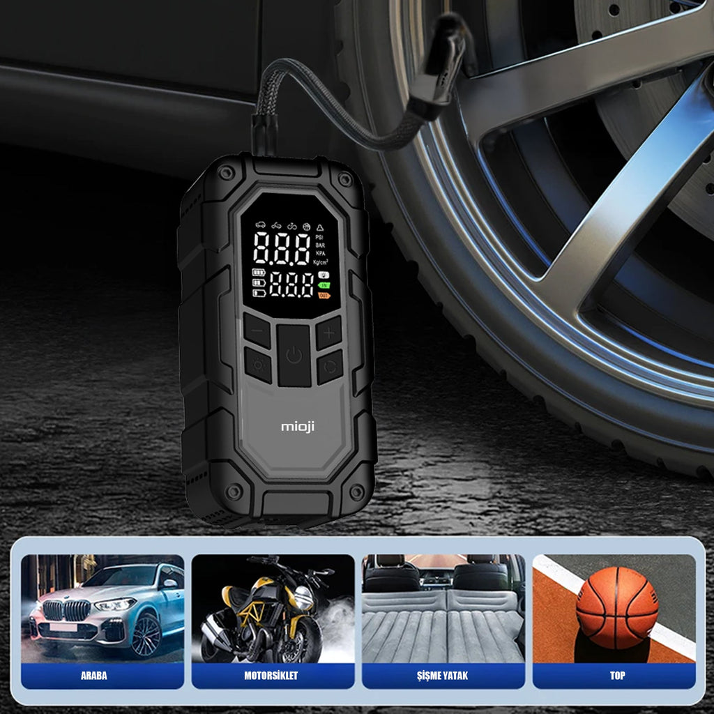 Mio D8H Plus 2000A 16000mAh Akü Takviye+Hava Pompası+LED Fener+Powerbank