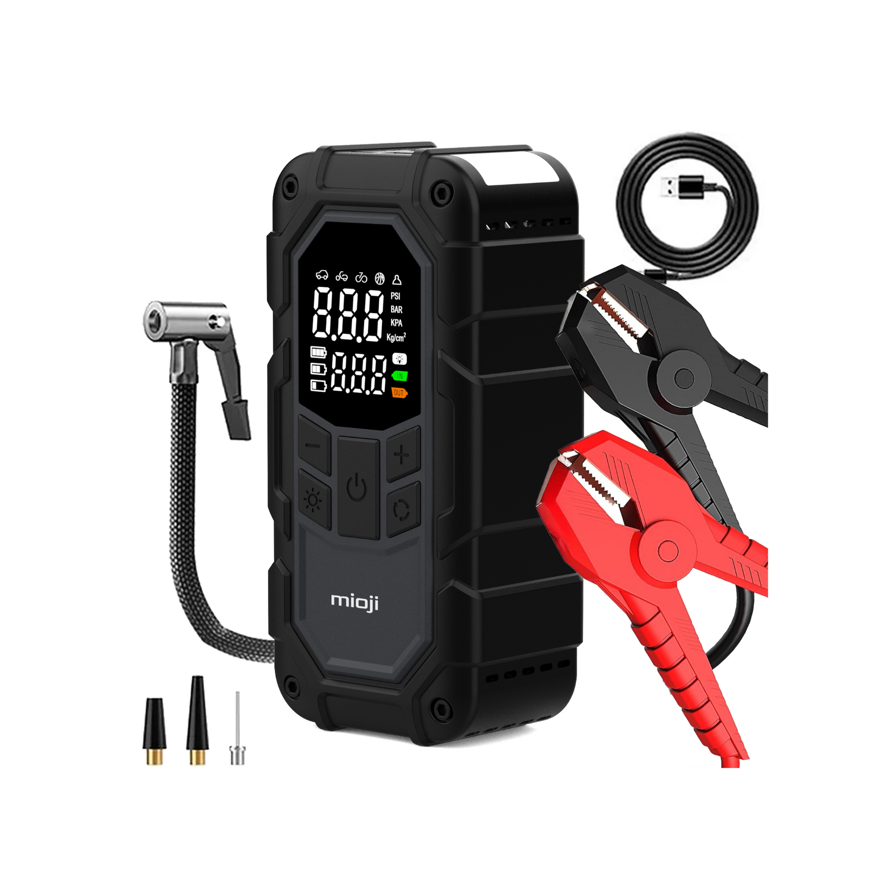 Mio D8H Plus 2000A 16000mAh Akü Takviye+Hava Pompası+LED Fener+Powerbank